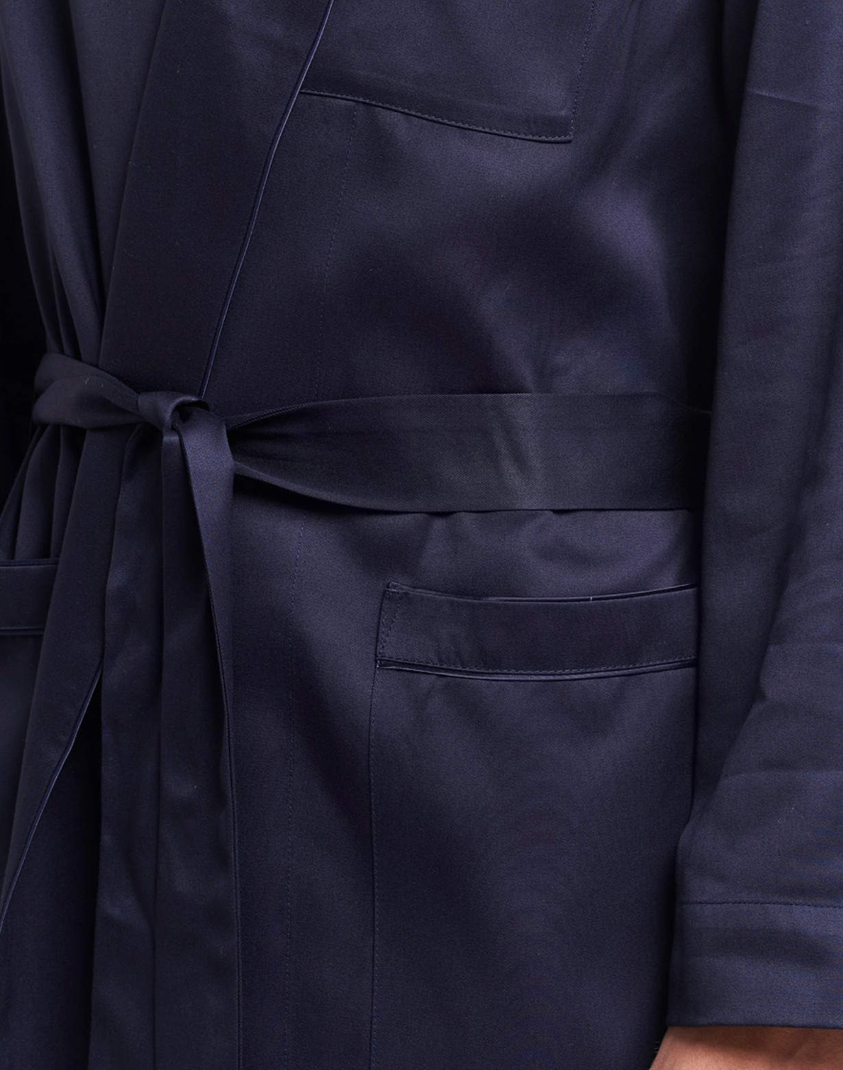 CDLP TENCEL™ LYOCELL Blue Satin Belted Robe Coat Bathrobe Coat Parka New S image 10