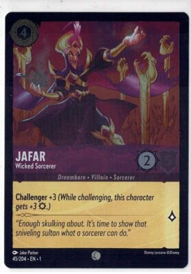 【残り1点】foil ジャファー 45/204 JA-1 FOIL Disney Lorcana First Chapter - Jafar - Wicked Sorcerer - 45