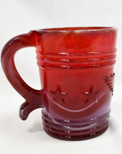 Imperial Glass - Ruby Slag - Eagle & Stars - Mug - 4" - Picture 3 of 6