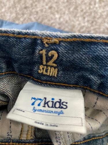 American Eagle Boy’s Youth Jeans Size 12 Slim Adjustable Waist Loose Leg EUC - Picture 4 of 7