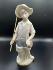 Lladro Fisher Boy Matte Finish Going Fishing #4809 Original Fishing Pole 