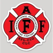 3 Inch Non-Reflective Plain Red IAFF International Firefighters Helmet Sticker