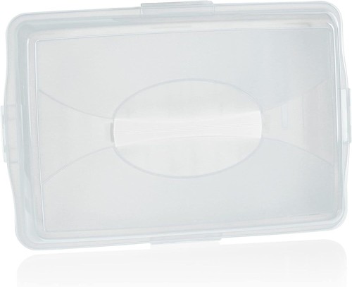 Plastic Cake Box Rectangle Cake Storage Carrier Container Clear Lockable Lid Cov - Picture 9 of 44