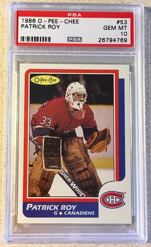 1986-O-Pee-Chee-PATRICK-ROY-Rookie-card-53-PSA-10-GEM-MINT