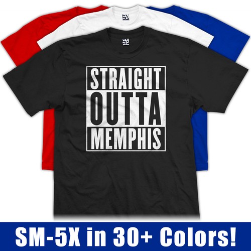 Straight Outta Memphis T-Shirt Grizzlies Tigers Original Local Made in Mens Tee