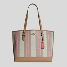 NWT Coach Mollie Tote In Signature Jacquard With Stripes C8415