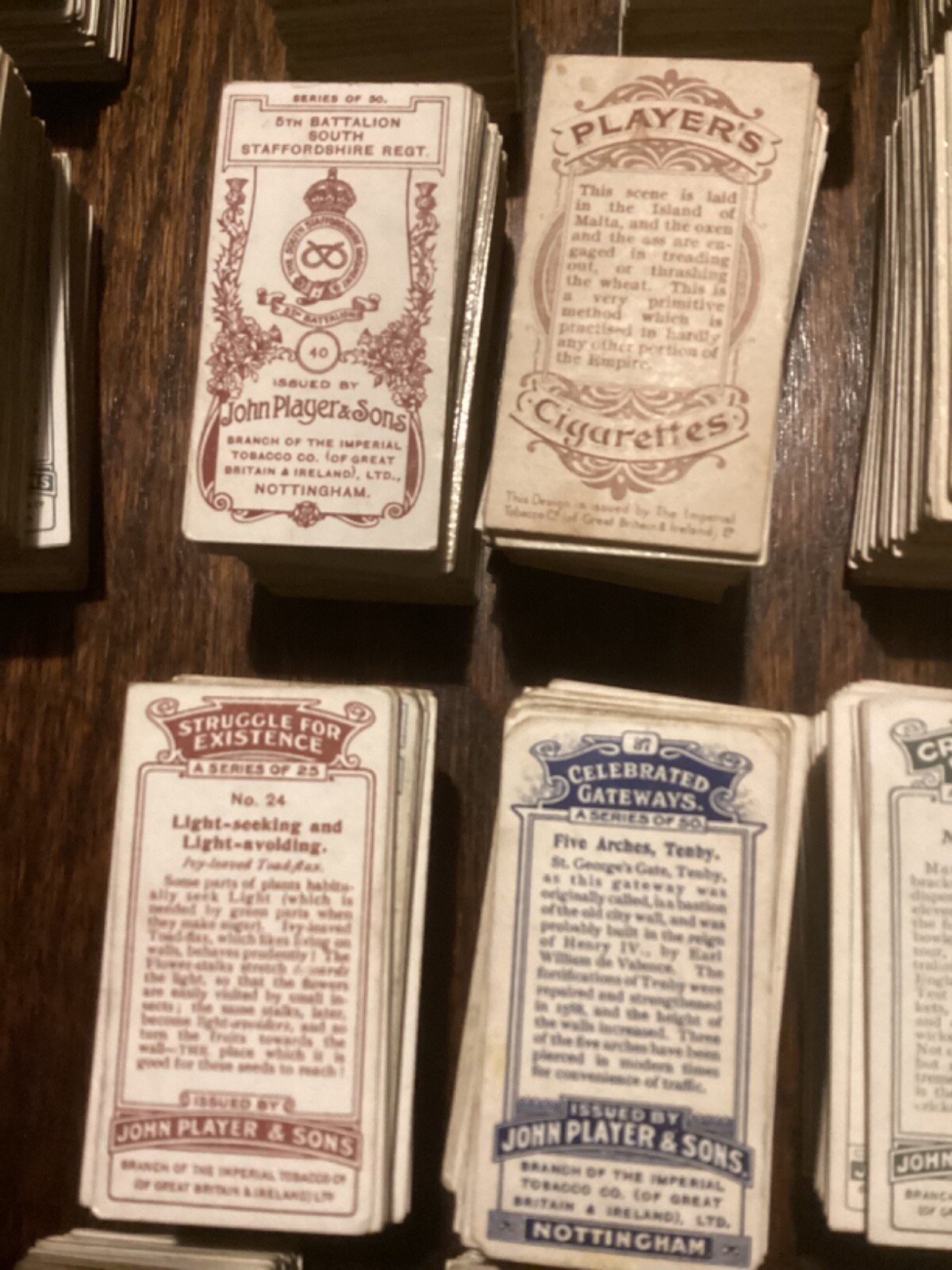 Large cigarette card collection approx 5400 cards incl sets. Bulk lot