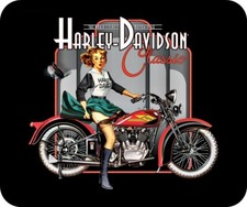 Harley Davidson Classic Retro Girl Computer / Laptop Mouse Pad
