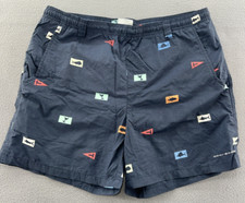 Columbia Shorts Mens Sz M PFG Omni Shade Swim Trunks Fishing Blue Fish Martini