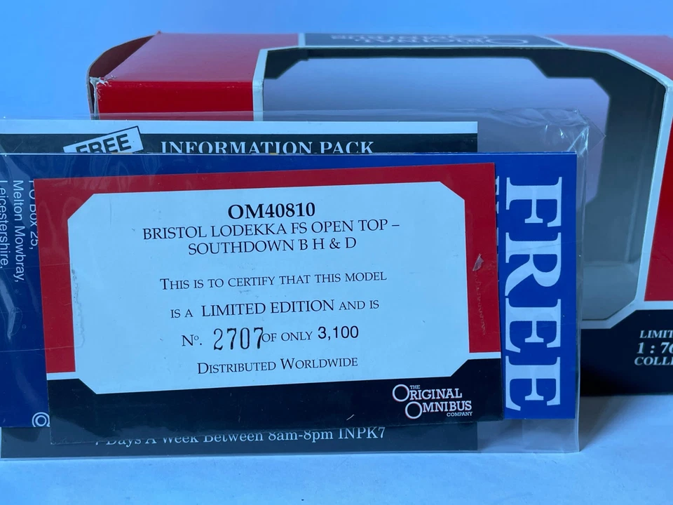CORGI OM40810  BUS BRISTOL LODEKA FS OPEN TOP SOUTHDOWN B H & D  1:76 - Photo 3/4