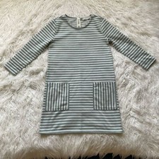 A&F Grey-White Stripe Long Sleeve Shift Dress