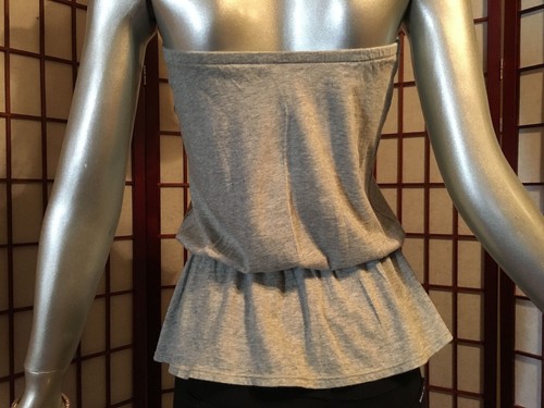Tee Shop Gray Strapless Tube Top Juniors Apparel Sze XS Cotton Blend Garment - Picture 8 of 10