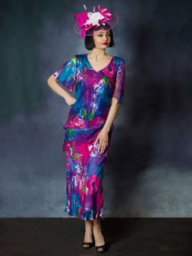 Lewis Henry Silk Blend Skirt Suit Multi UK 20 LN132 ii 05 - Picture 4 of 5