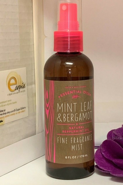 Bath Body Works Essential Oils Mint Leaf Bergamot Fine Fragrance Mist 6oz