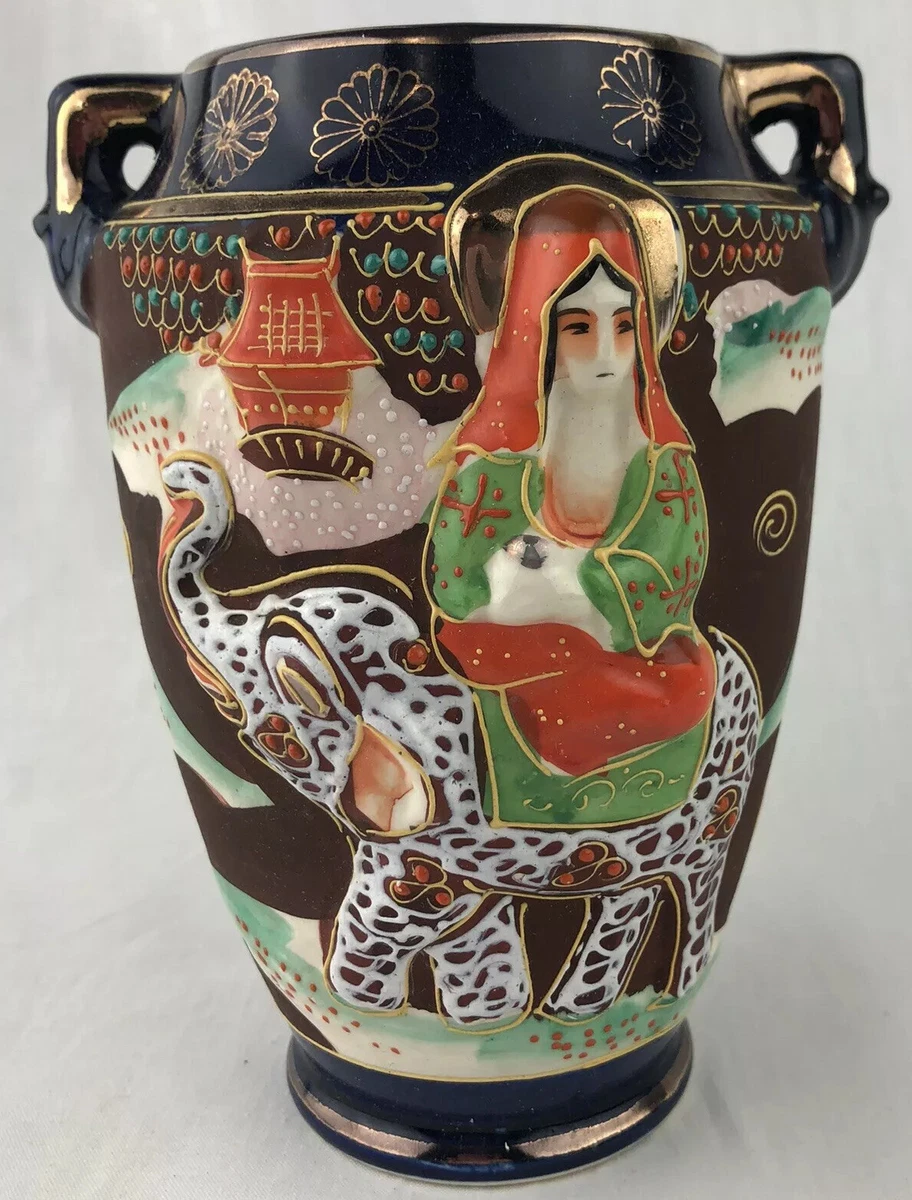 艺妓花瓶日本古董花瓶| eBay