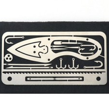 Survival Fishing Tool Card 22-in-1 Stainless Steel Wallet Emergency Camping Kit