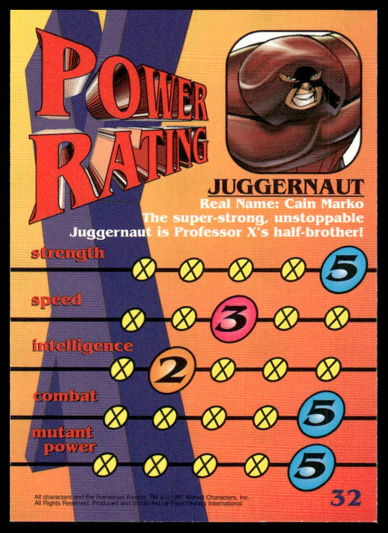 Juggernaut 1997 Fleer/SkyBox X-Men #32 | eBay