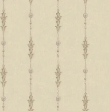 Leaf and Bead Stripe with Leaf Wallpaper Document by Wallquest DM20508 