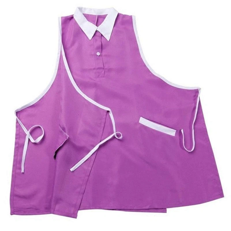 Women Nurse Dress Female Beautician Lab Long Coat Work Clothes Pinafore - Image 3 of 4