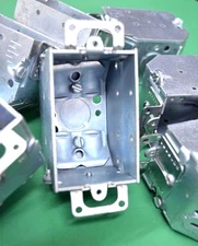 8-PK 3X2x2.25 In. Electrical Gangable SWITCH BOX Outlet Beveled Steel NEW 471