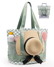 Large Beach Tote Pool Swim Bag for Women Sandproof with Wet Compartment