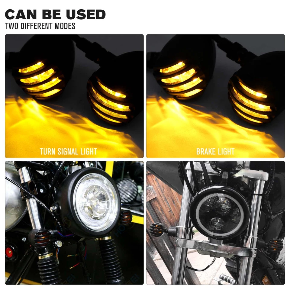 4X Motorcycle Bullet Turn Signal Lights Amber Indicator For Victory Vegas 8-Ball - Image 2 of 4