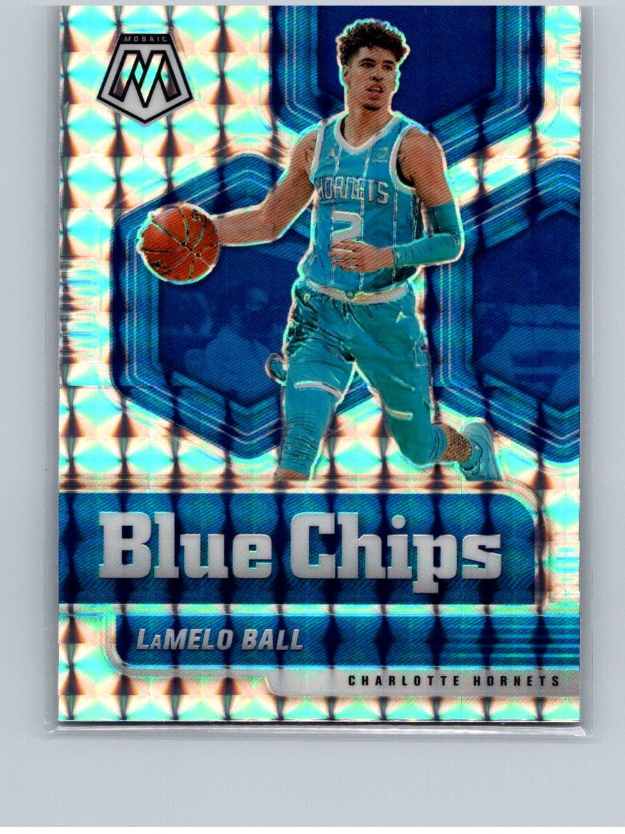 2020-21 Panini Mosaic #9 LaMelo Ball Blue Chips Mosaic