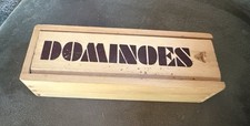 Vintage 28 Piece Domino Set Wooden Box Complete