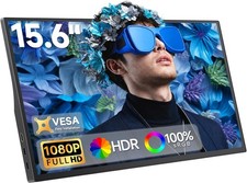 15.6" FHD Portable Monitor, Dual USB Type-C HDMI, Built-in Speakers