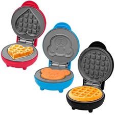 Mini Waffle Maker 550W Fast Heat Round, Heart Bear Waffle Maker Non Stick