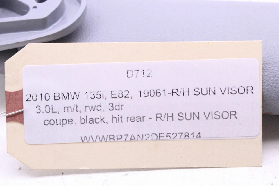 2008-2013 BMW 128i 135i Coupe Sun Visor Right OEM Used Foto 4 de 4