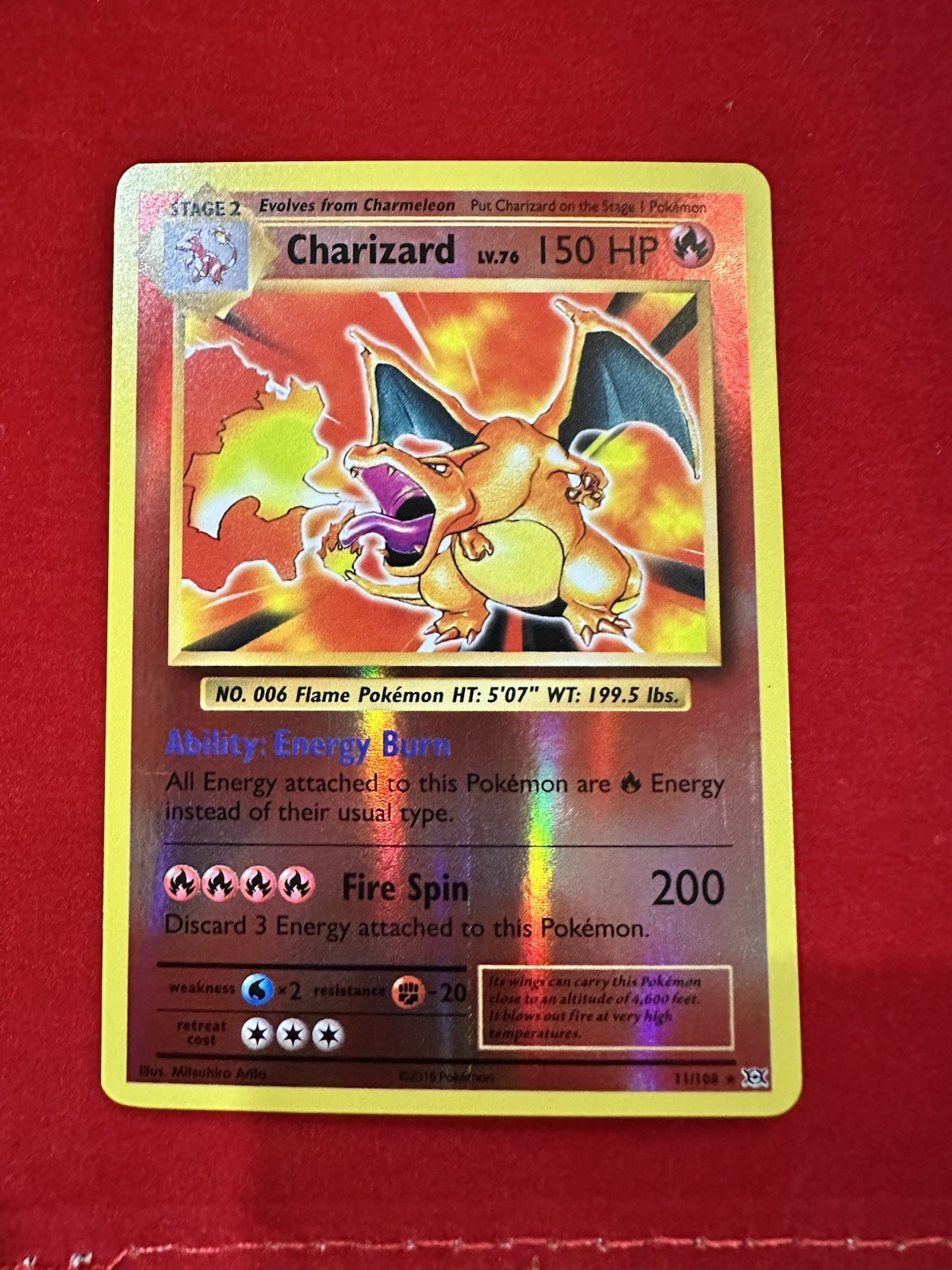 Charizard XY Evolutions Reverse Holo Card 11/108 NM