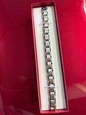 NEW TITANIUM  STAINLESS STEEL LINK BRACELET WITH BOX - GREAT GIFT