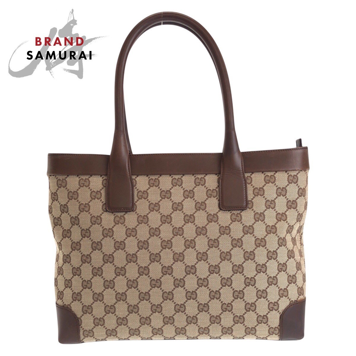 Gucci GG Canvas and Leather Tote Shoulder Bag in Brown Beige 33890 501181