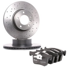 KIT DISCHI FORATI + PASTIGLIE BREMBO ANTERIORI BMW SERIE 4 F36 14-> 312MM