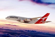 QANTAS AIRLINES AIRBUS A380-800 IN FLIGHT PHOTOGRAPH PHOTO PRINT