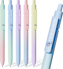 Gel Pens, 5 Pcs 0.7Mm Quick Dry Black Ink Pen Fine Point Smooth Writing Unique P