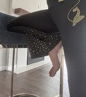 Baby Phat Womens High Rise Flare Leggings Gold Rhinestone Stretch Yoga size M — photo 1