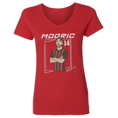 Luka Modric 14 Inspired Graphic - Soccer Fans Tribute Ladies' V-Neck ...