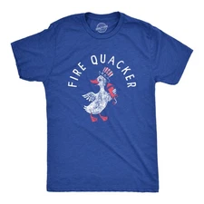 Mens Fire Quacker T Shirt Funny Sarcastic Fourth Of July Party Duck Fireworks