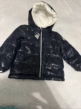 Moncler Boys Navy Blue Down Puffer Jacket Size 12 /18 months with Hood