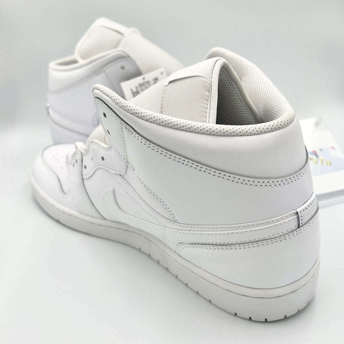 Nike Air Jordan 1 Mid Triple White 554724-136 Men's Sneakers US7