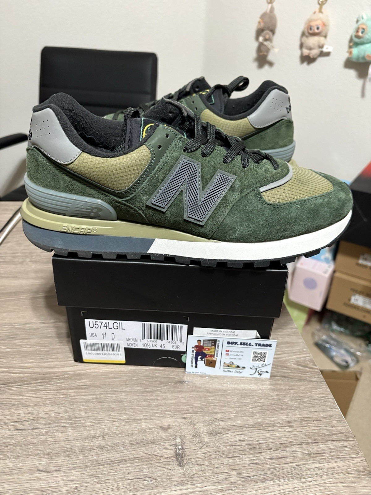 Size 11 - CLEAN New Balance 574 Legacy Stone Island Dark Green thumbnail 3