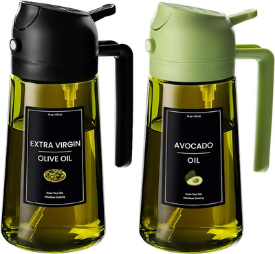 - 16Oz/470Ml Olive Oil Dispenser for Kitchen with Stickers - 2 in 1 Olive Oil Sp