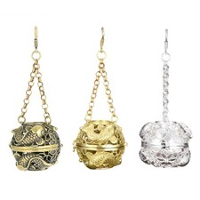 Antiqued Brass Incenses Burners Sphere Hollowout Hanging Aromas Diffuser Ball