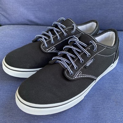 VANS Authentic Off The Wall Shoe Sneaker  Wmn Sz 6 Low Top Black White EXCELLENT