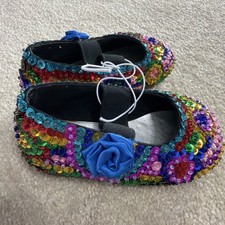 Toddler Girls Dance Ballet Shoes Size 4 Coastal Projections Shoes Sequined Glam