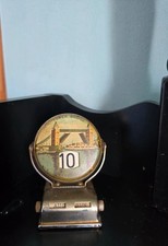 Vintage Perpetual Flip Tischkalender, London Tower Bridge/Parlament, Chrom