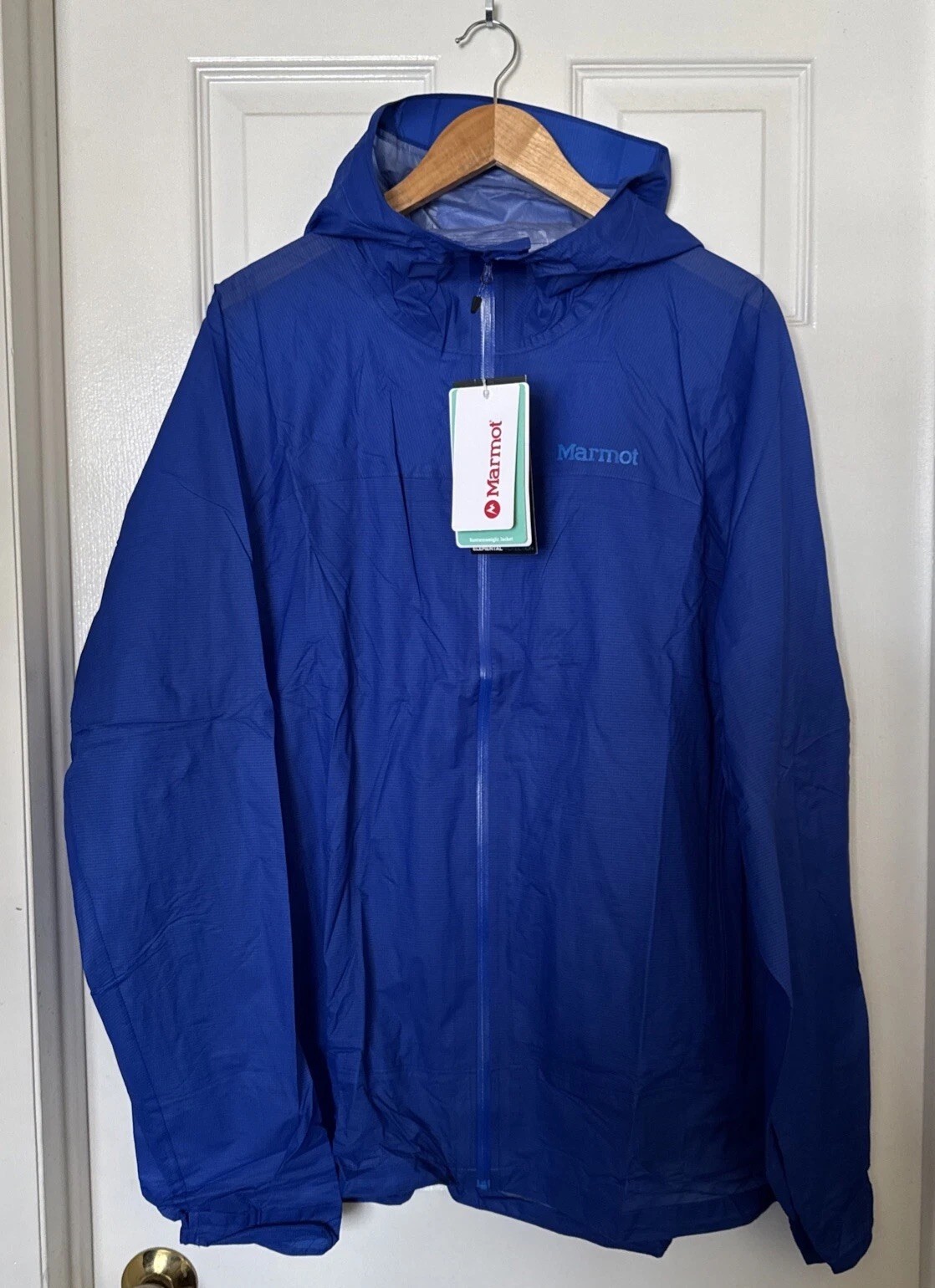 Marmot $275 Men's 2XL Bantamweight Waterproof Hooded Jacket Blue M12349-2059