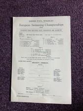 Swimming / water polo programme European Championships 8th August 1938